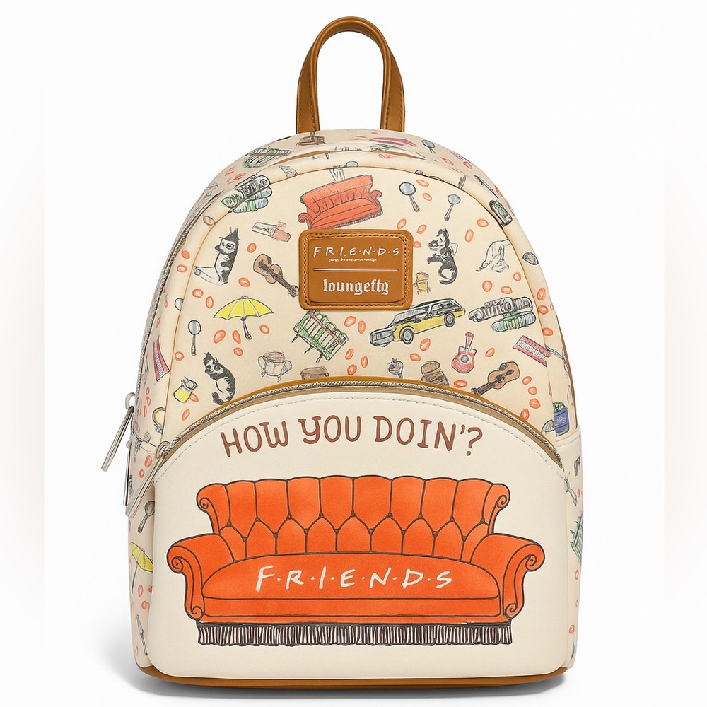 Loungefly Friends Cream and Orange Friends Backpack NWT HTF
